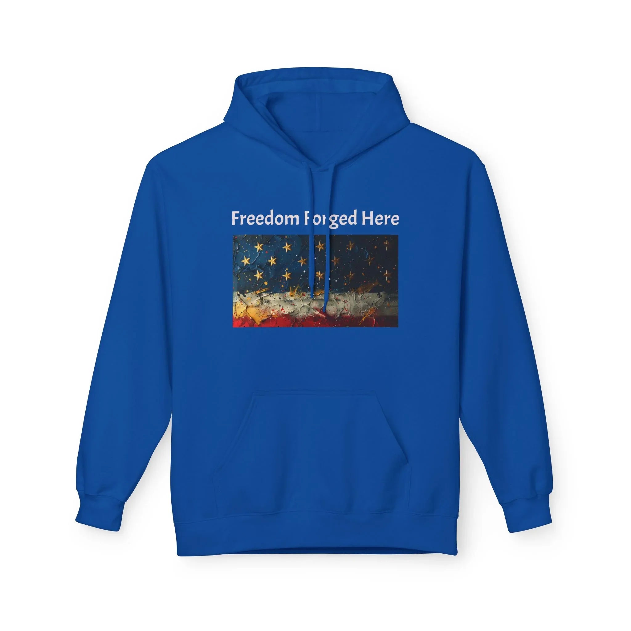 Freedom Forged Here American Flag Hoodie | Patriotic USA - 250 USA Celebration