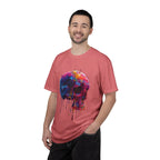 Colorful Drip Skull T-shirt | Watercolor Skull Shirt, Artistic Gothic Tee - 250 USA Celebration