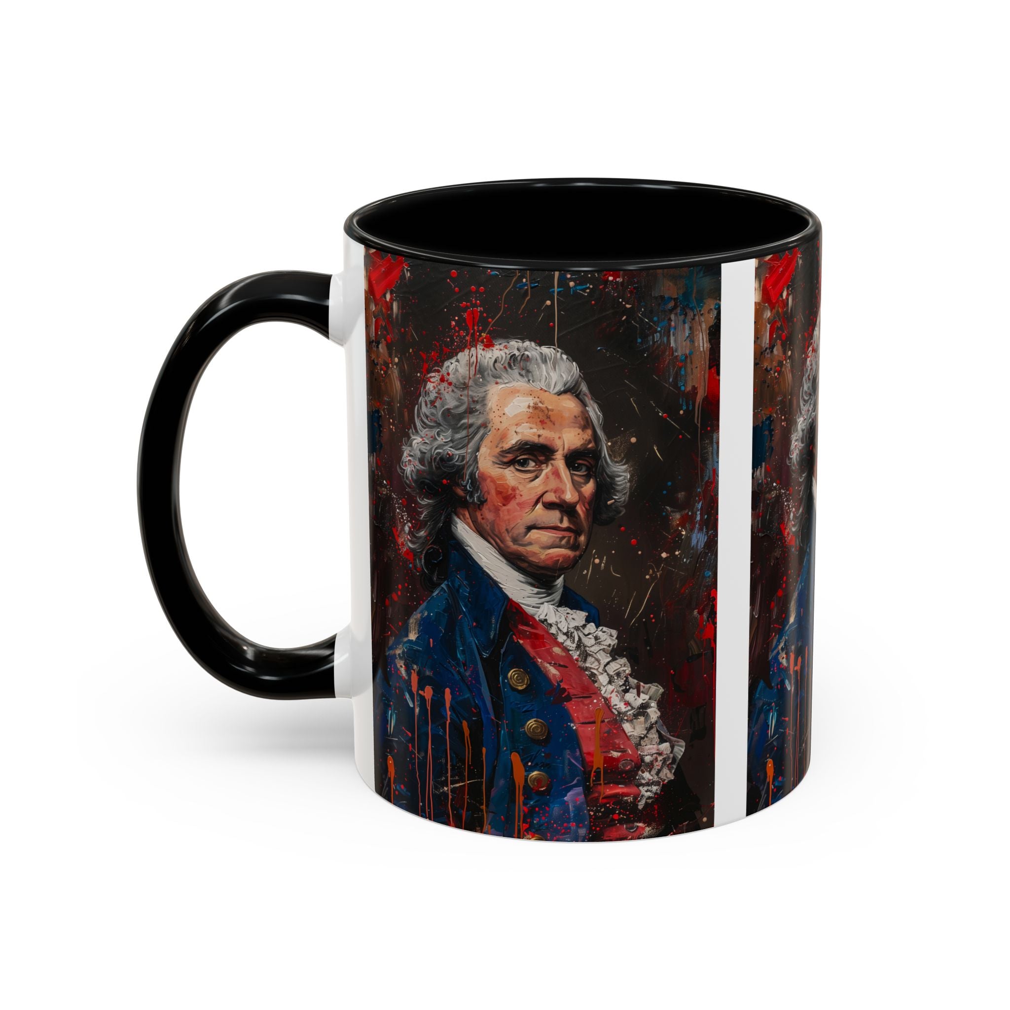 Historical Portrait Accent Mug — Patriotic Vintage-Style Coffee Cup