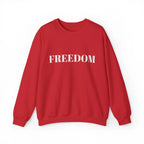 FREEDOM text Crewneck Sweatshirt | Bold Lettering, Minimalist Black Pullover - 250 USA Celebration