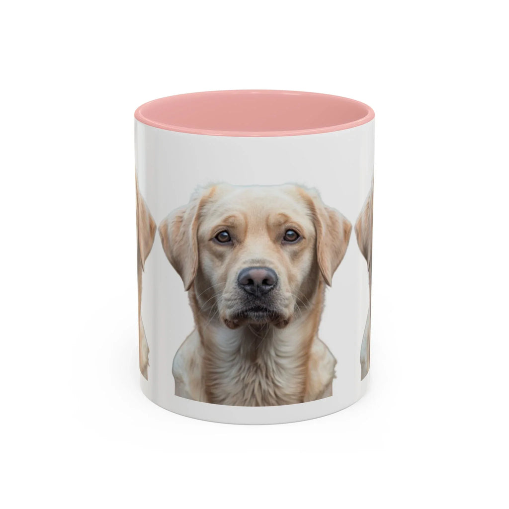 Soulful Labrador Portrait Accent Coffee Mug, Cute Dog Face Ceramic Mug - 250 USA Celebration