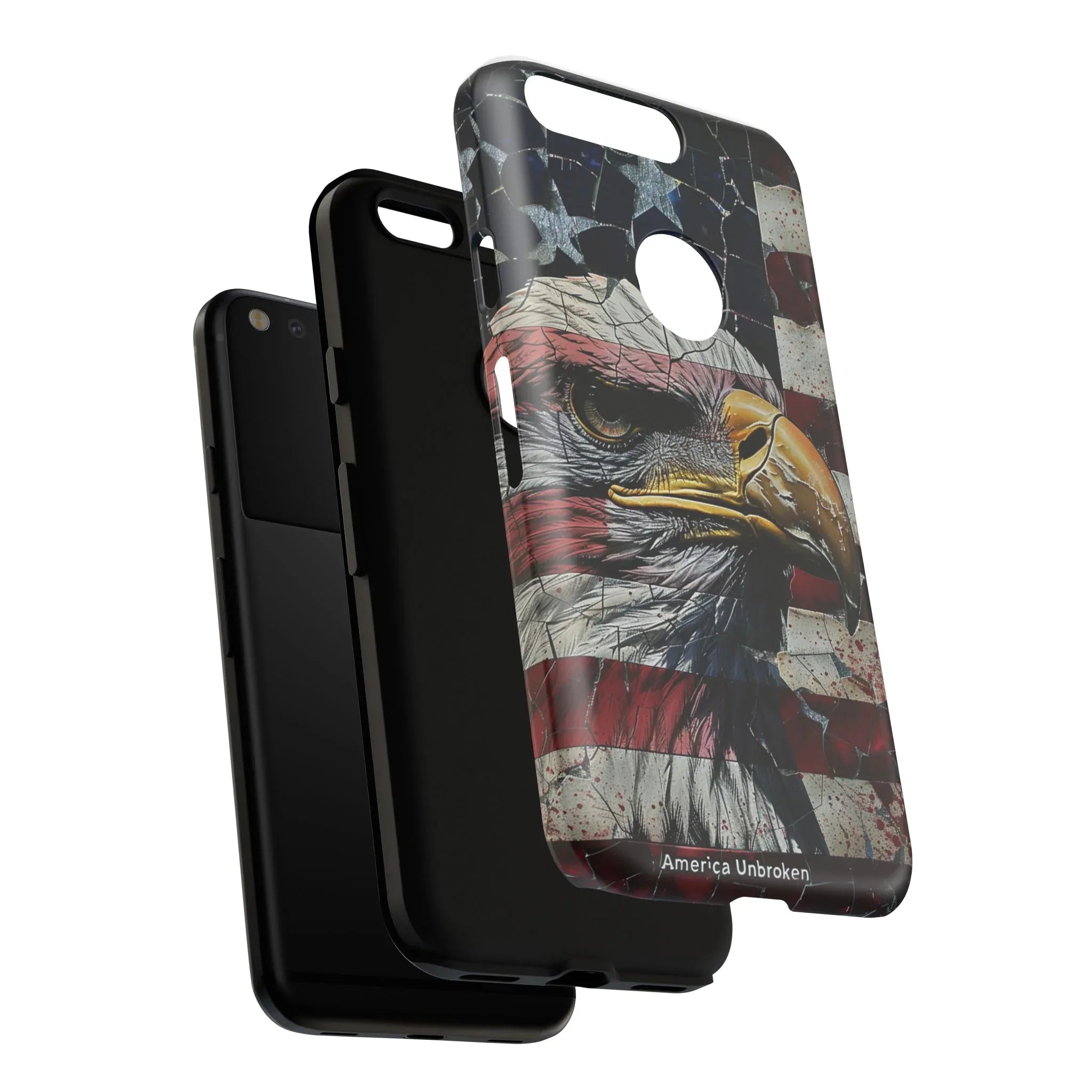 American Flag Bald Eagle phone case | Patriotic iPhone cover, cracked vintage flag design - 250 USA Celebration
