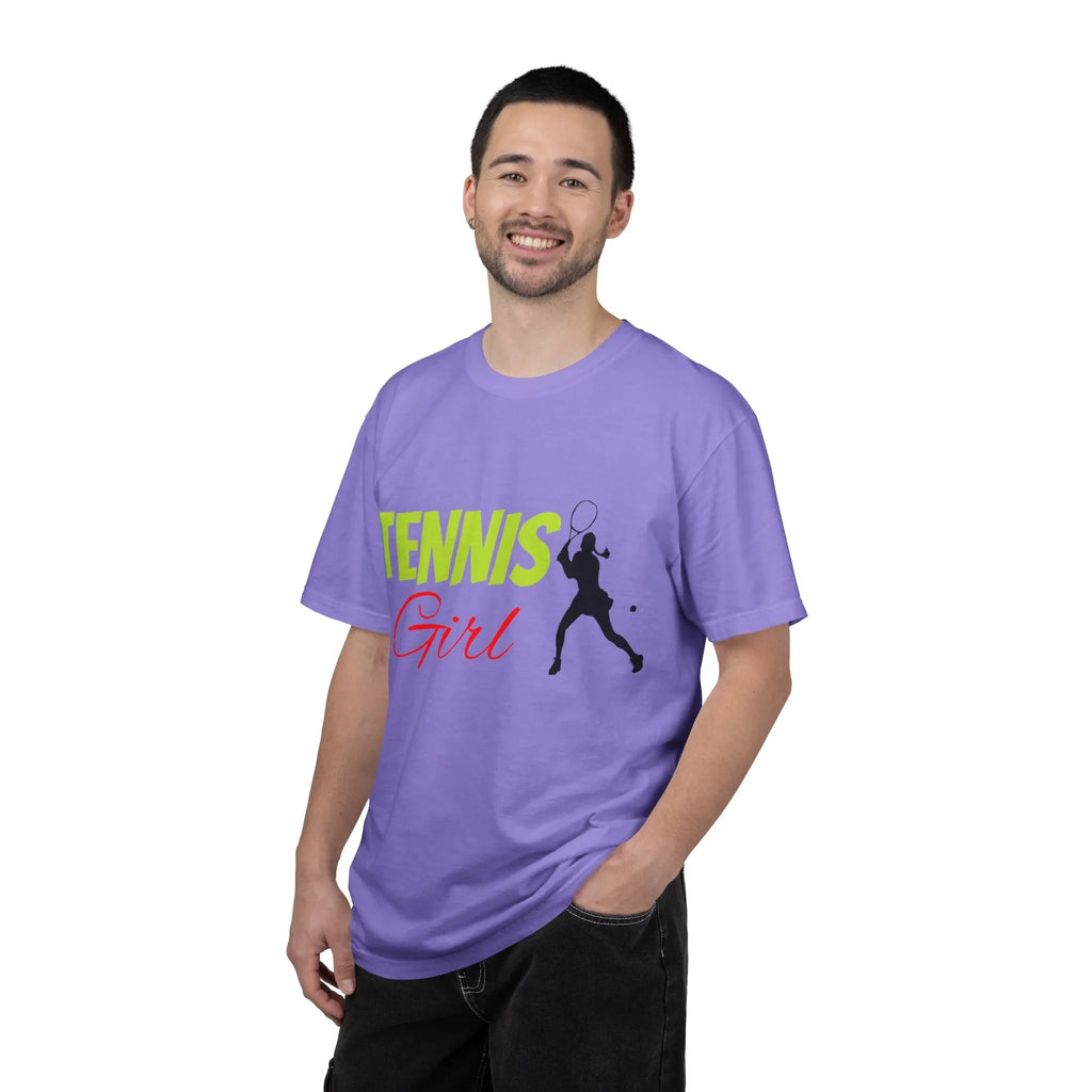 Tennis Girl T-shirt | Tennis Player Silhouette, Sporty Graphic Tee - 250 USA Celebration