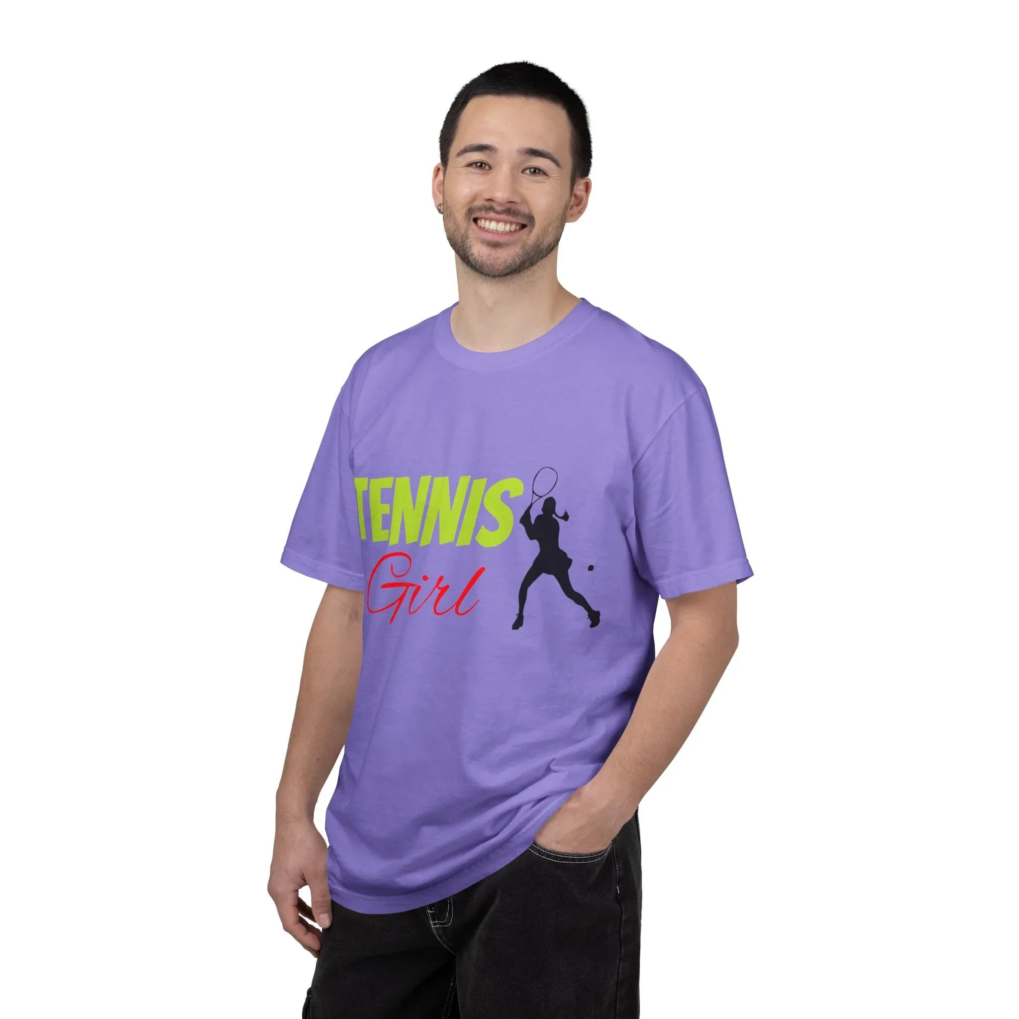 Tennis Girl T-shirt | Tennis Player Silhouette, Sporty Graphic Tee - 250 USA Celebration