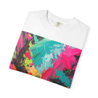 Abstract Neon Paint Splash T-Shirt | Colorful Brushstroke Art - 250 USA Celebration