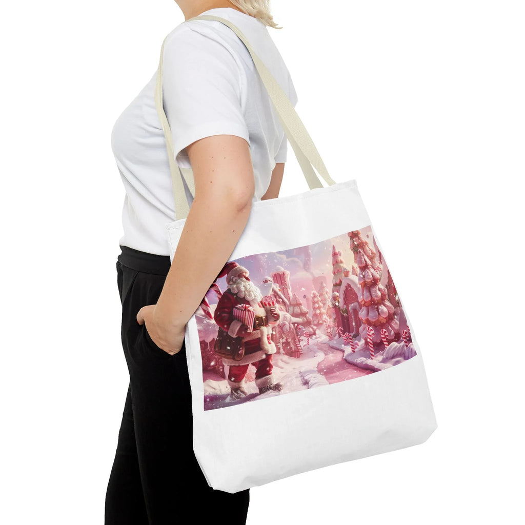 Santa Claus Holiday Tote Bag, AOP Printing, Christmas Gift Bag, Festive Shopping Tote, Fun Winter Accessories, Unique Holiday Item - 250 USA Celebration
