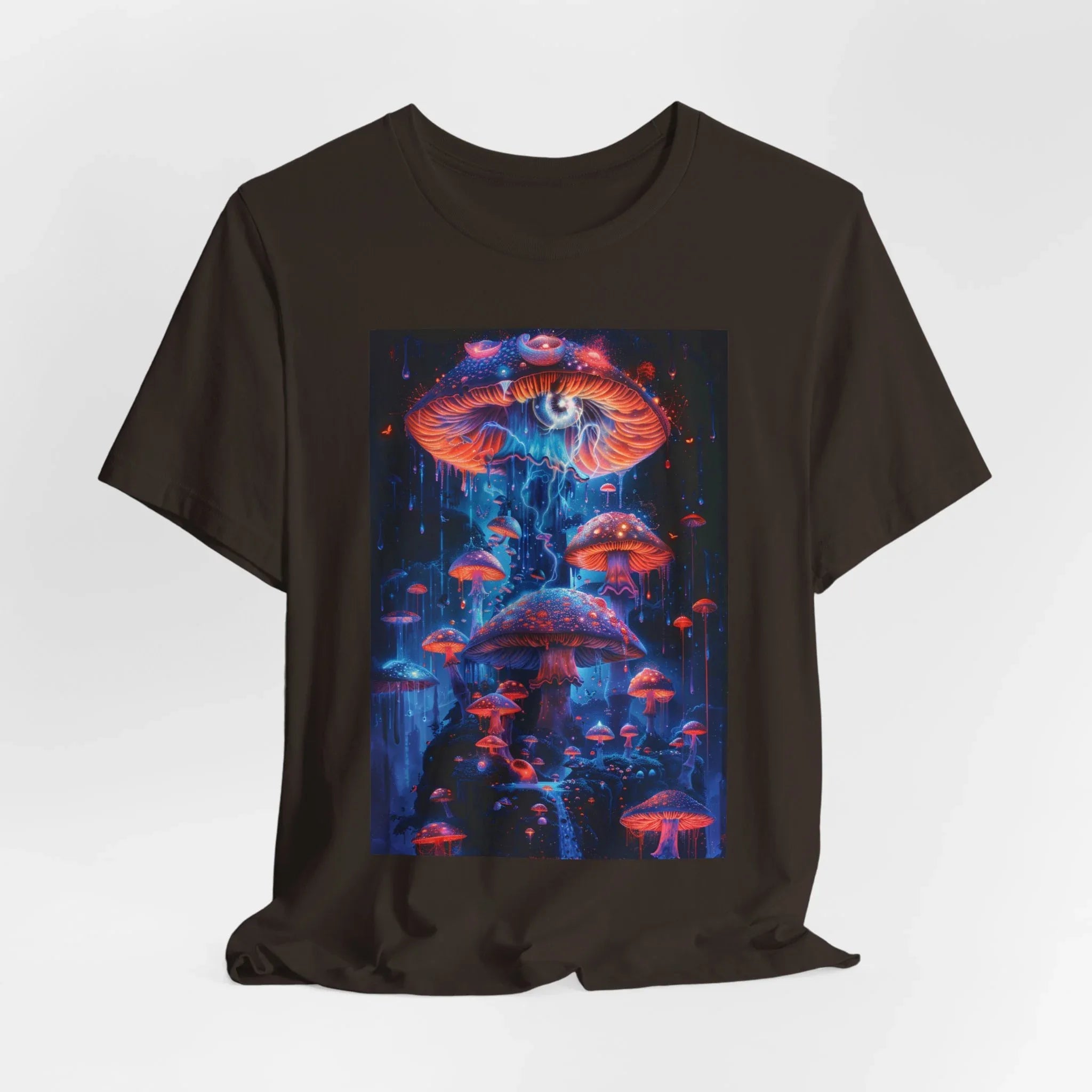 Glowing Third Eye Psychedelic Mushrooms T-Shirt | Neon Lava Lamp Blacklight - 250 USA Celebration
