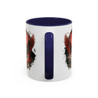 Red Eagle Emblem Accent Coffee Mug | Patriotic Eagle Design - 250 USA Celebration