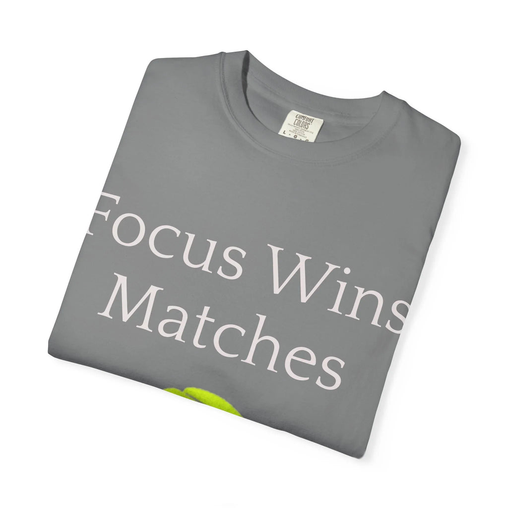 Focus Wins Matches Tennis Ball T-shirt | Tennis Graphic Tee - 250 USA Celebration