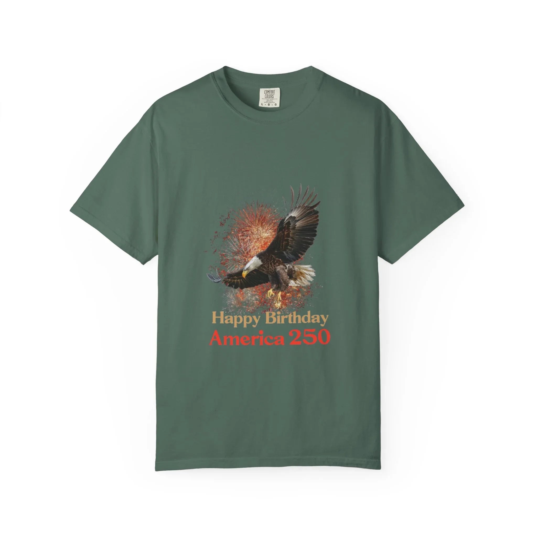 Eagle Illustration Happy Birthday America 250 T-Shirt | Patriotic Bald Eagle Tee - 250 USA Celebration