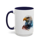 American Bald Eagle watercolor, Coffee Mug | Patriotic flag design - 250 USA Celebration