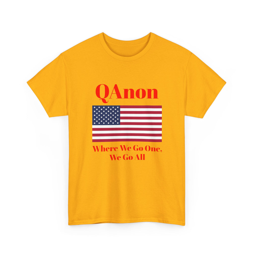 T‑Shirt — QAnon American Flag "Where We Go One, We Go All"