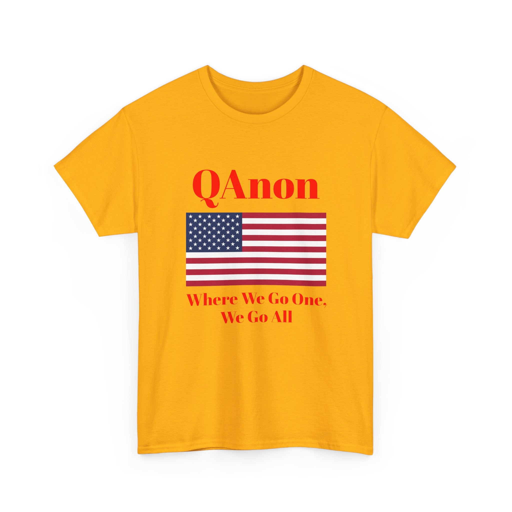 T‑Shirt — QAnon American Flag "Where We Go One, We Go All"