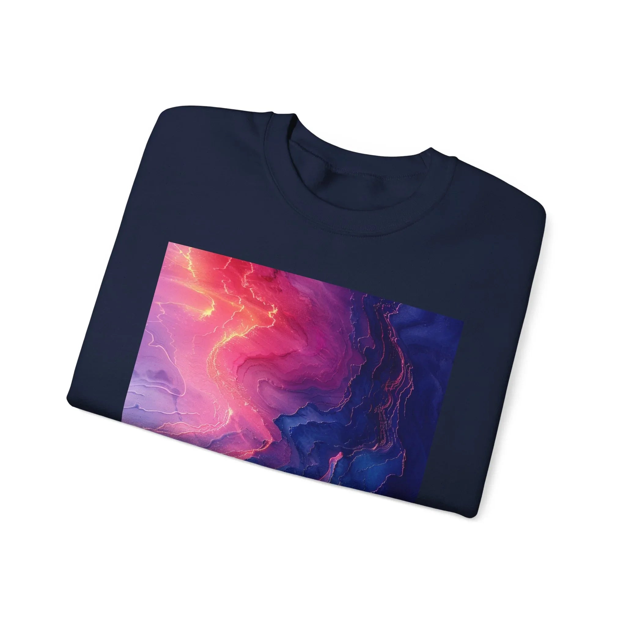 Abstract Nebula Art Crewneck Sweatshirt | Colorful Galaxy Print - 250 USA Celebration