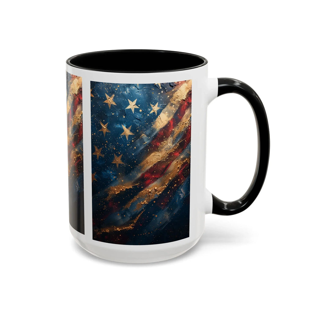 Vintage American Flag Mug | Accent Coffee Mug 11oz 15oz - 250 USA Celebration