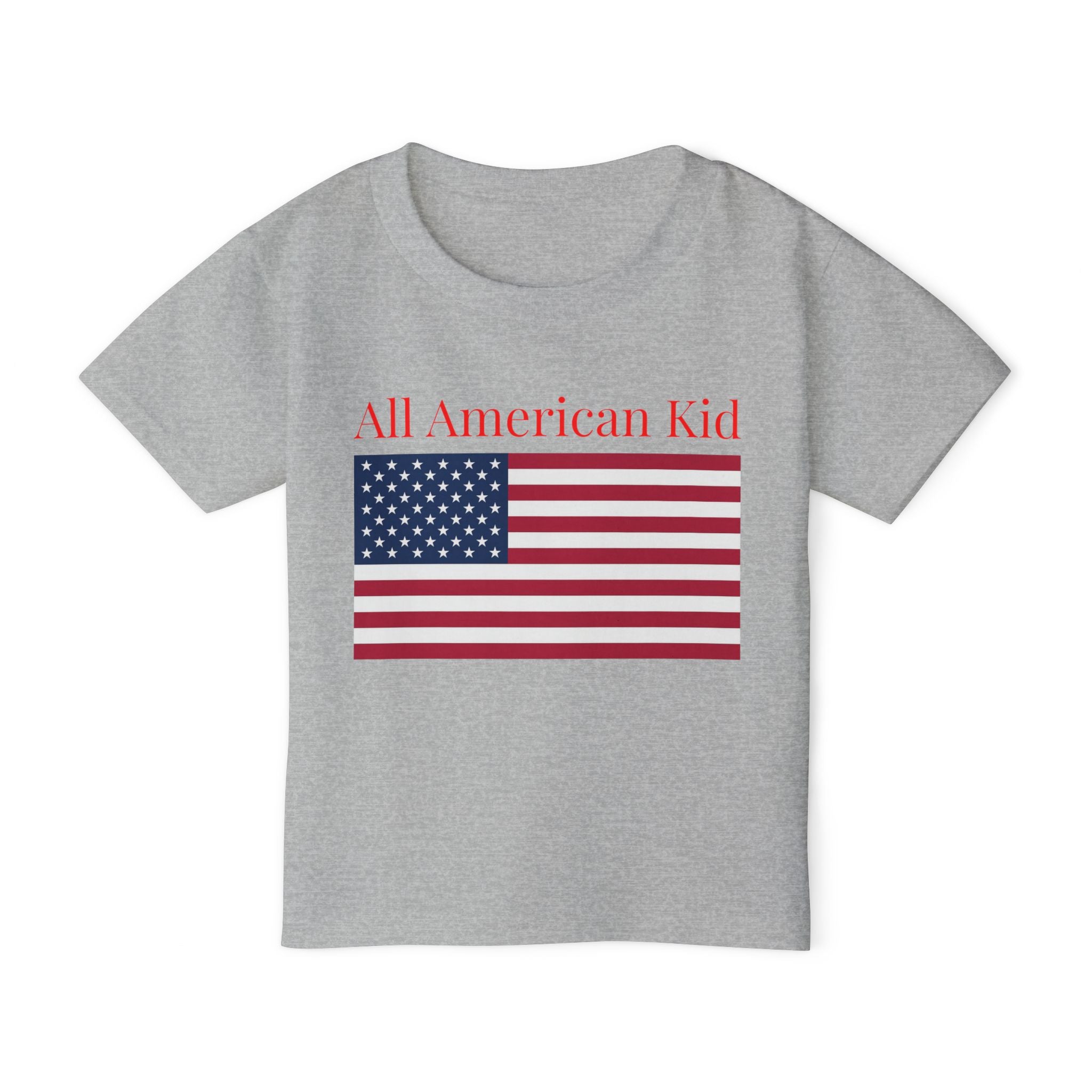 All American Kid Toddler T-Shirt — Patriotic Flag Tee for 4th of July & Memorial Day