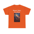 Honor, Duty, Freedom T-Shirt - Patriotic American Flag Galaxy Tee
