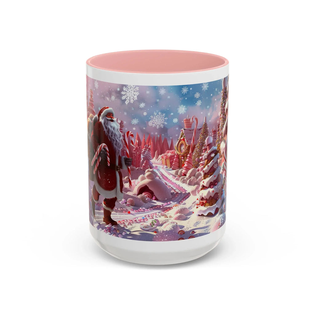 Coffee Mug, Festive Santa in Candy Wonderland, 11oz, 15oz, Tim Burton Style, Whimsical Holiday Cup, Christmas Gift, Hot Cocoa Mug - 250 USA Celebration