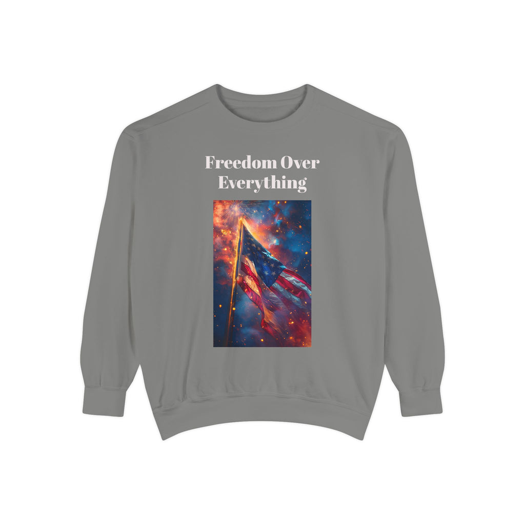 Patriotic Sweatshirt, American Flag 4th of July Independence, Red White Blue Fireworks, Birthday Freedom