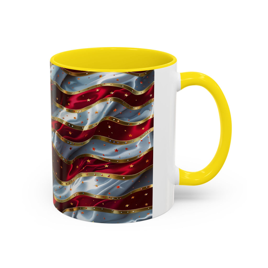 Patriotic American Flag Accent Coffee Mug (11/15oz)