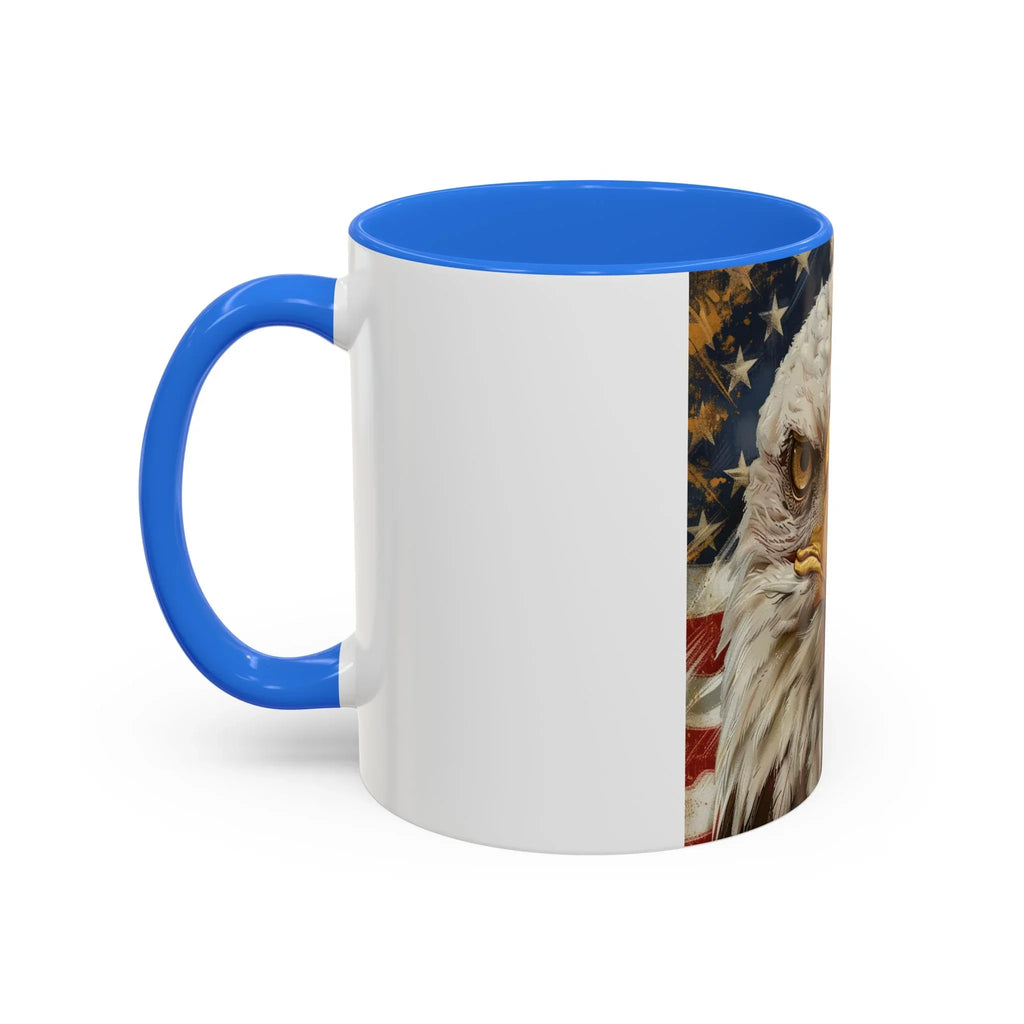 Colorful Mugs (11oz, 15oz) Majestic bald eagle head Patriotic coffee cup, America 250 Celebration coffee cup - 250 USA Celebration