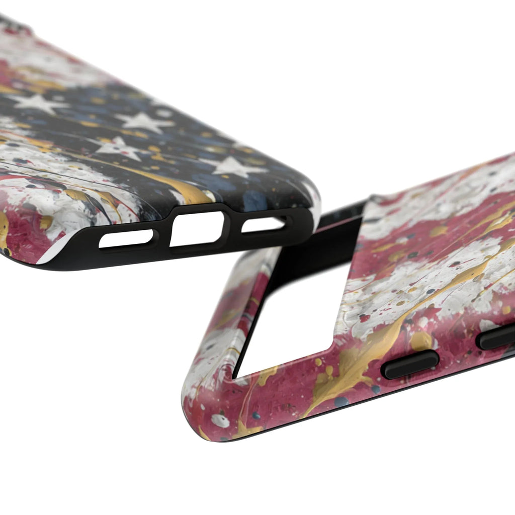 Abstract Drip American Flag Phone Case | Tough Case - 250 USA Celebration
