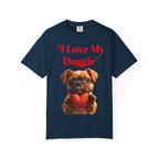 Cute French Bulldog Puppy Holding Red Heart T-shirt | Dog Lover Cartoon - 250 USA Celebration