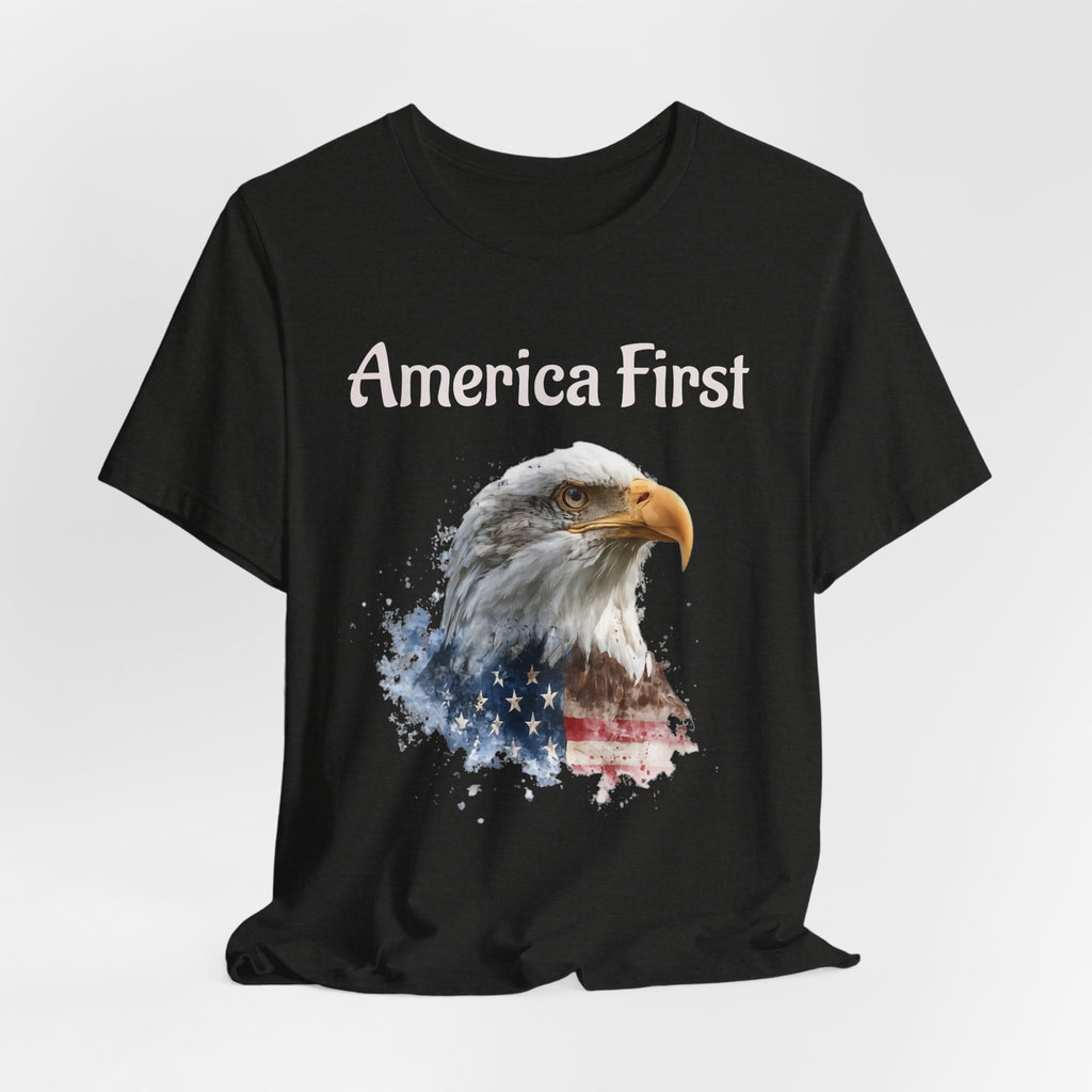 America First Eagle T-Shirt – Patriotic Bald Eagle Tee
