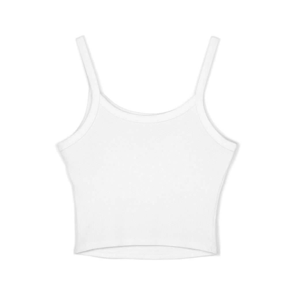 American Flag Ruffled Crop Tank Top – Patriotic Women's Spaghetti Strap Top