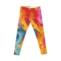 Abstract Color Splash Leggings — Vibrant All-Over Print Women’s Activewear