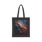 Canvas Tote Bag — Vintage American Flag Portrait / Cosmic Nebula Art