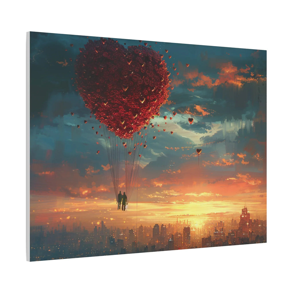 Romantic Canvas Wall Art, Love, Heart Balloon Art, Gift for Couples, Valentines Wall Decor, Valentine's Day Women's Merchandise, Valentines - 250 USA Celebration