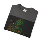 Green Floral Silhouette T-shirt | Botanical Sparkle Art abstract art t-shirt, women's, abstract graphic tee women, girls abstract shirt - 250 USA Celebration