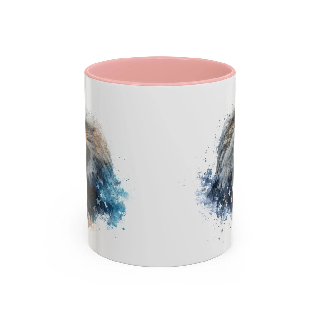 American Bald Eagle watercolor, Coffee Mug | Patriotic flag design - 250 USA Celebration