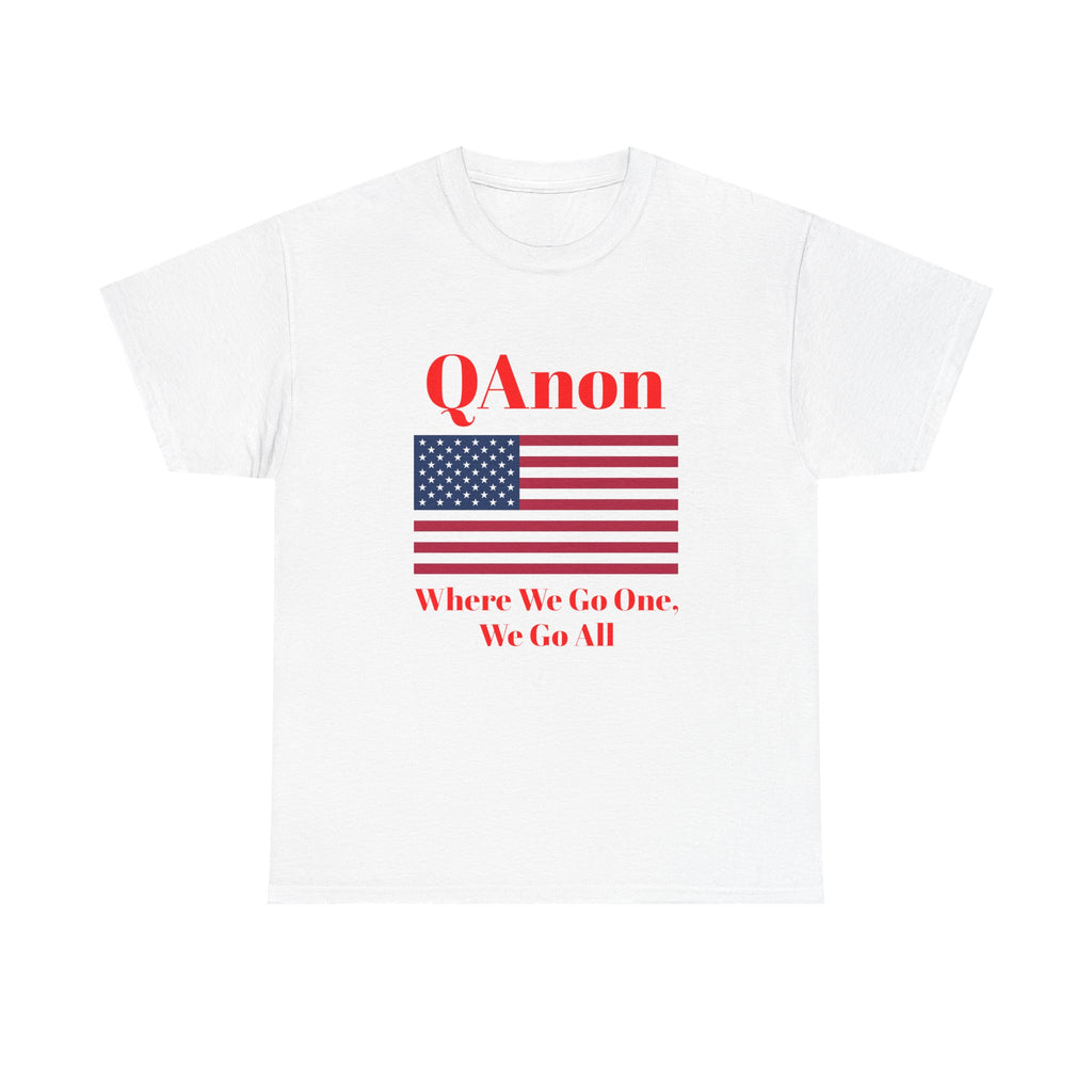 T‑Shirt — QAnon American Flag "Where We Go One, We Go All"