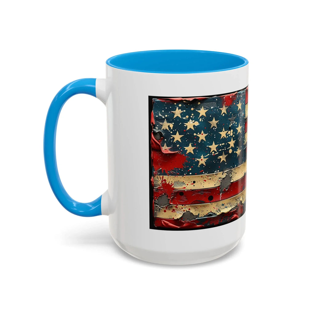 Colorful Mugs (11oz, 15oz), American Flag, Patriotic Flag coffee cup - 250 USA Celebration