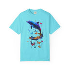 Colorful Dolphin Splash with Butterflies T-Shirt | Ocean Animal Tee - 250 USA Celebration