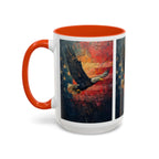Colorful Mugs (11oz, 15oz) American Eagle Flying Coffee Cup, Patriotic American Eagle flying with American Flag in background - 250 USA Celebration