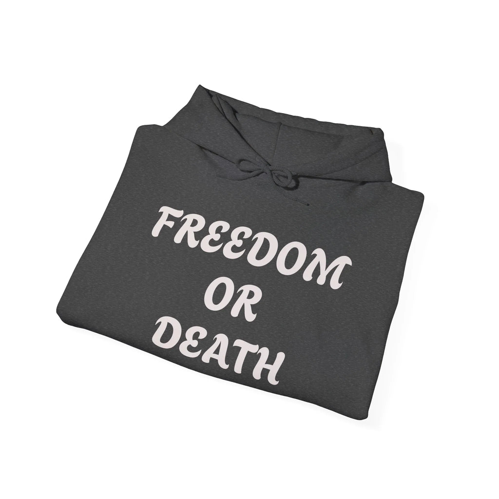 Freedom or Death Hoodie | Slogan Black Hooded Sweatshirt - 250 USA Celebration