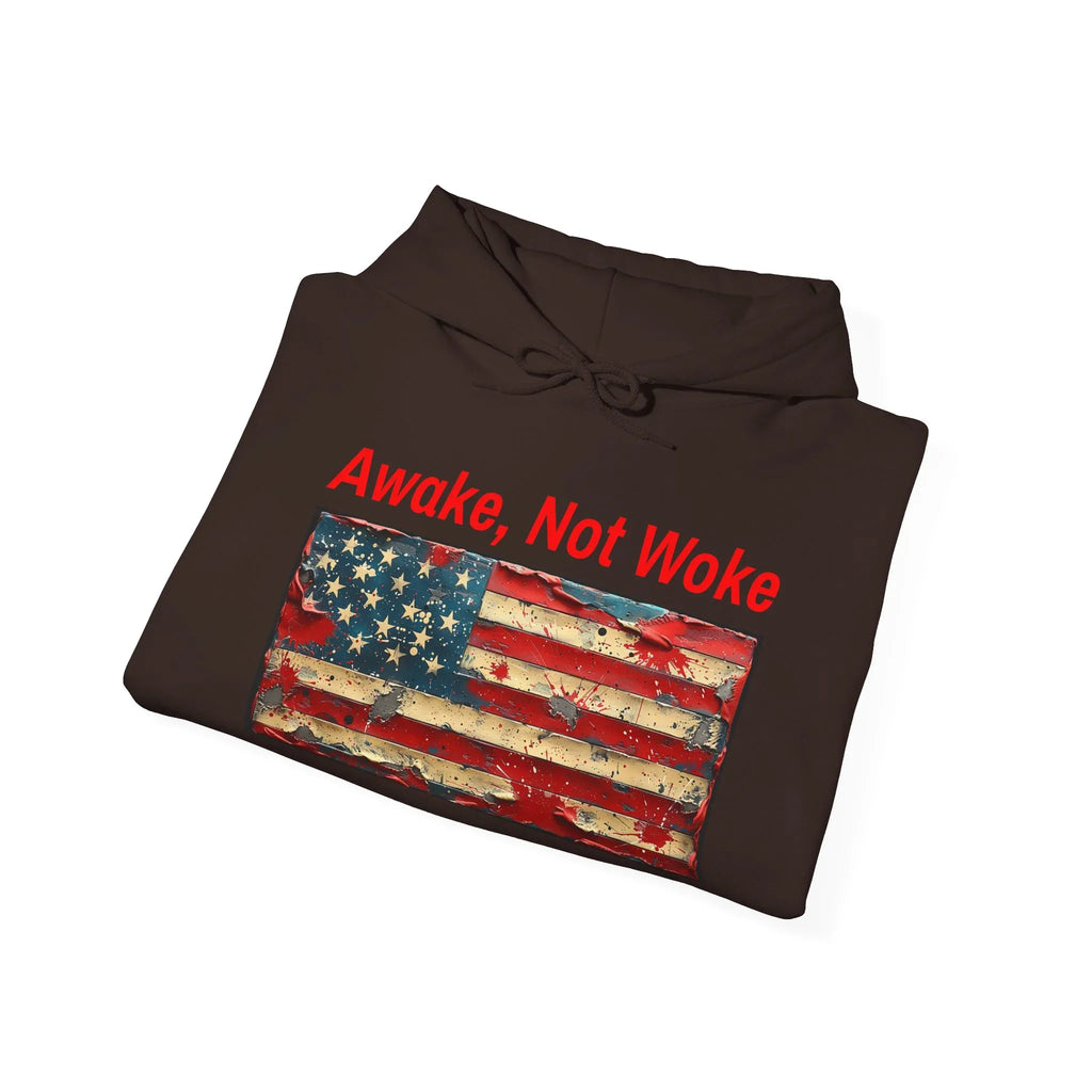 Awake Not Woke Hoodie | Political Statement Sweatshirt - 250 USA Celebration