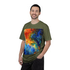 Colorful Abstract Swirl T-Shirt, psychedelic design blooms with surreal depth, blending free-flowing lines and bold swirls - 250 USA Celebration