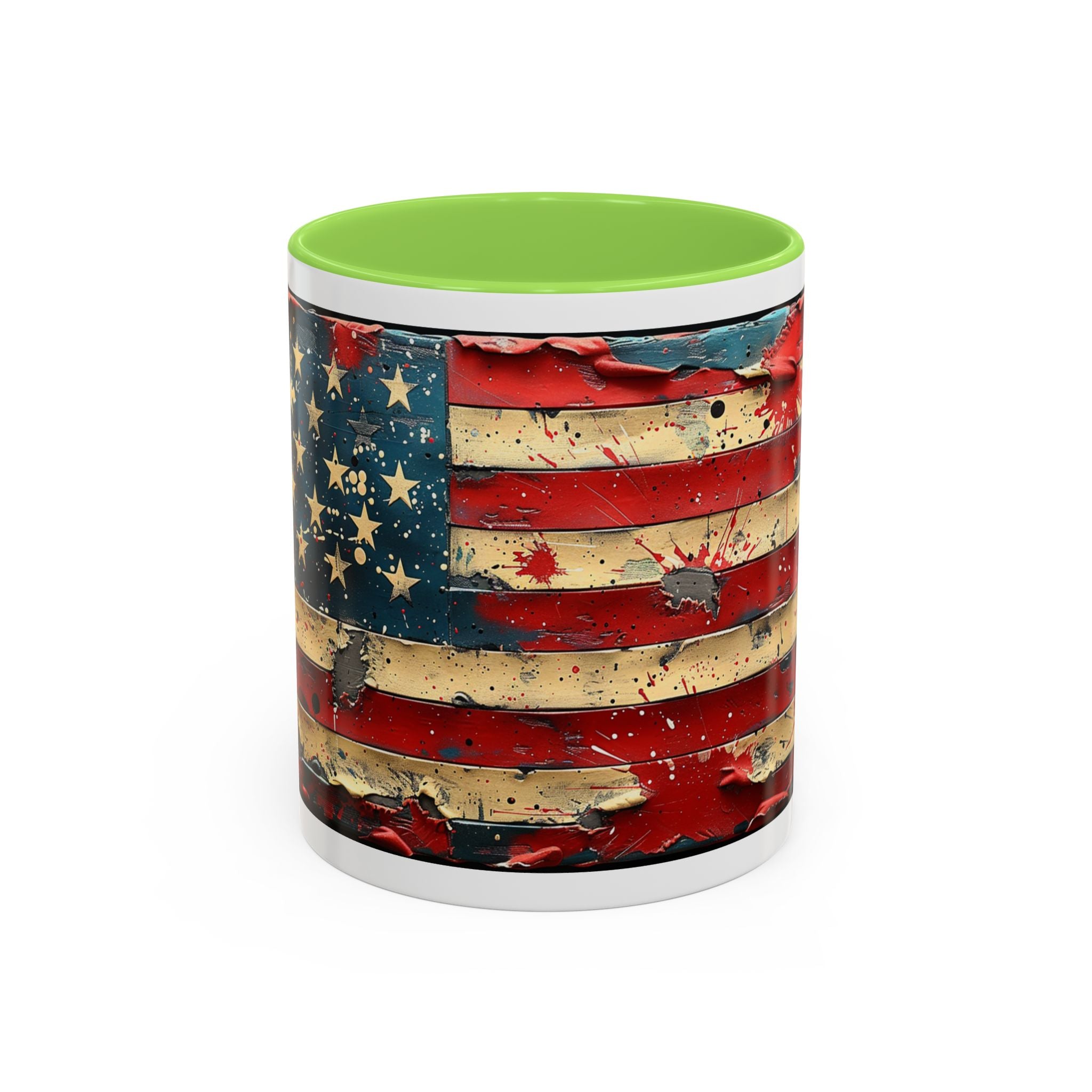 Colorful Mugs (11oz, 15oz), American Flag, Patriotic Flag coffee cup
