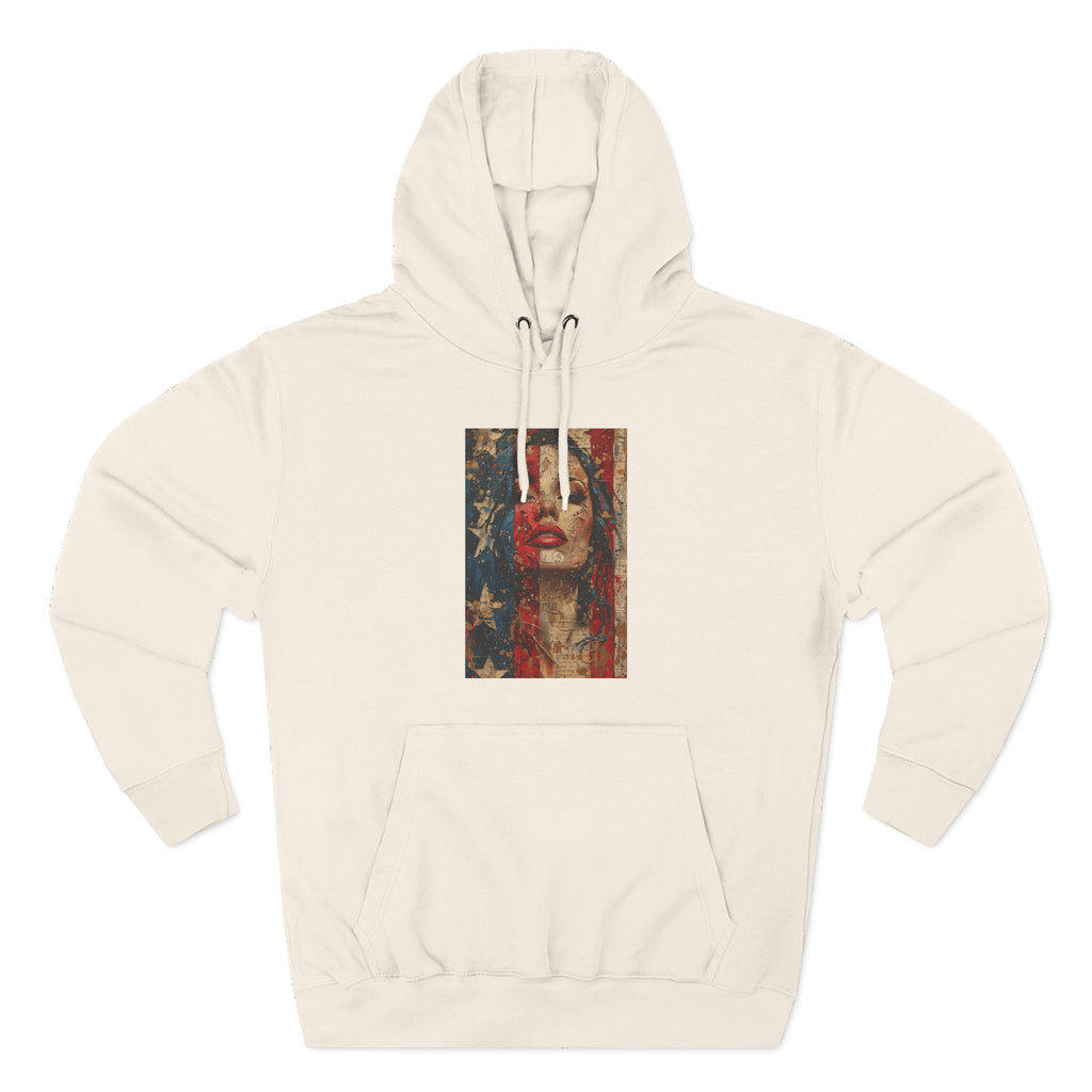 Artistic Fleece Hoodie with American Flag Design | Cozy and Trendy, Ideal for Casual Wear, Gifts, Festivals, and Seasonal Celebrations