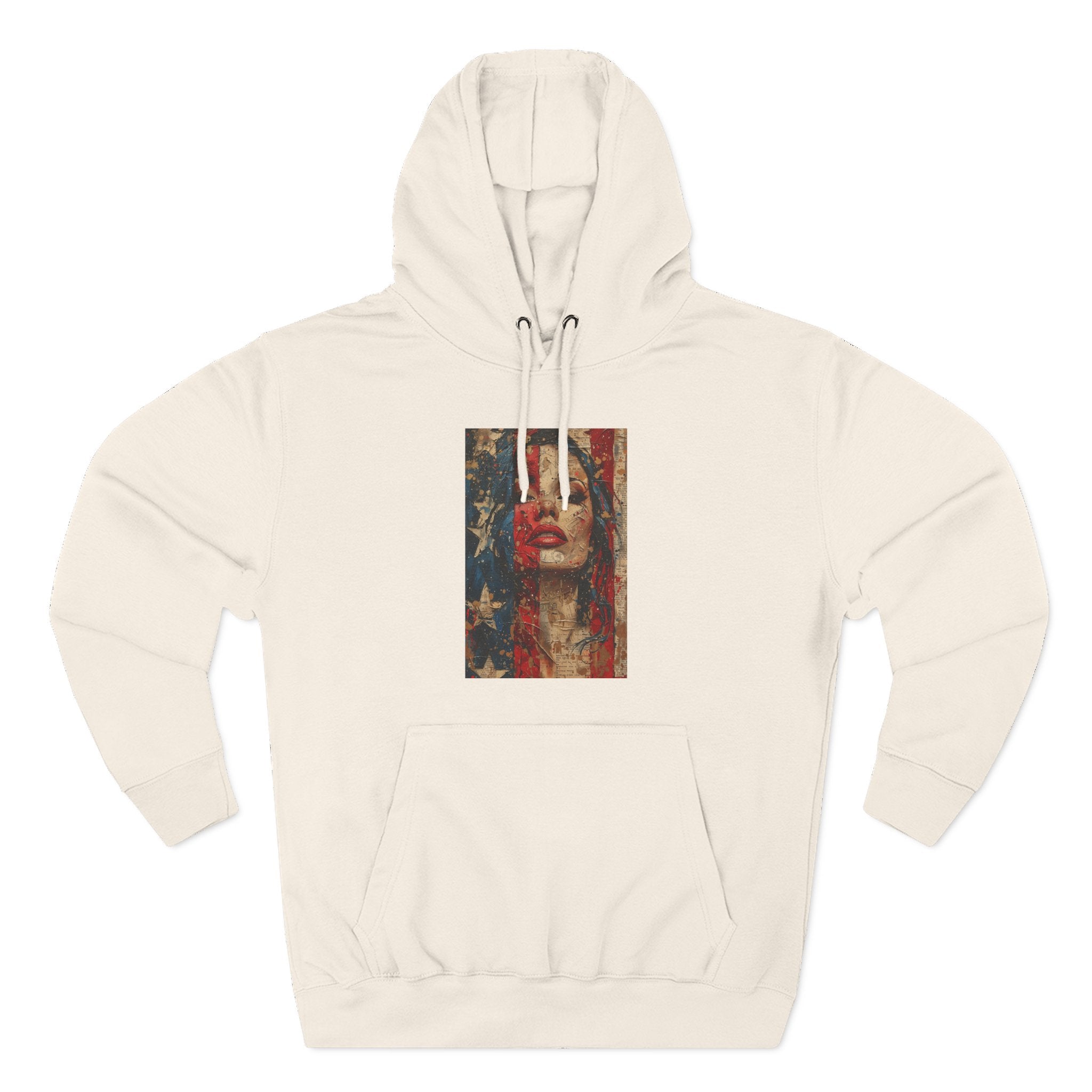 Artistic Fleece Hoodie with American Flag Design | Cozy and Trendy, Ideal for Casual Wear, Gifts, Festivals, and Seasonal Celebrations