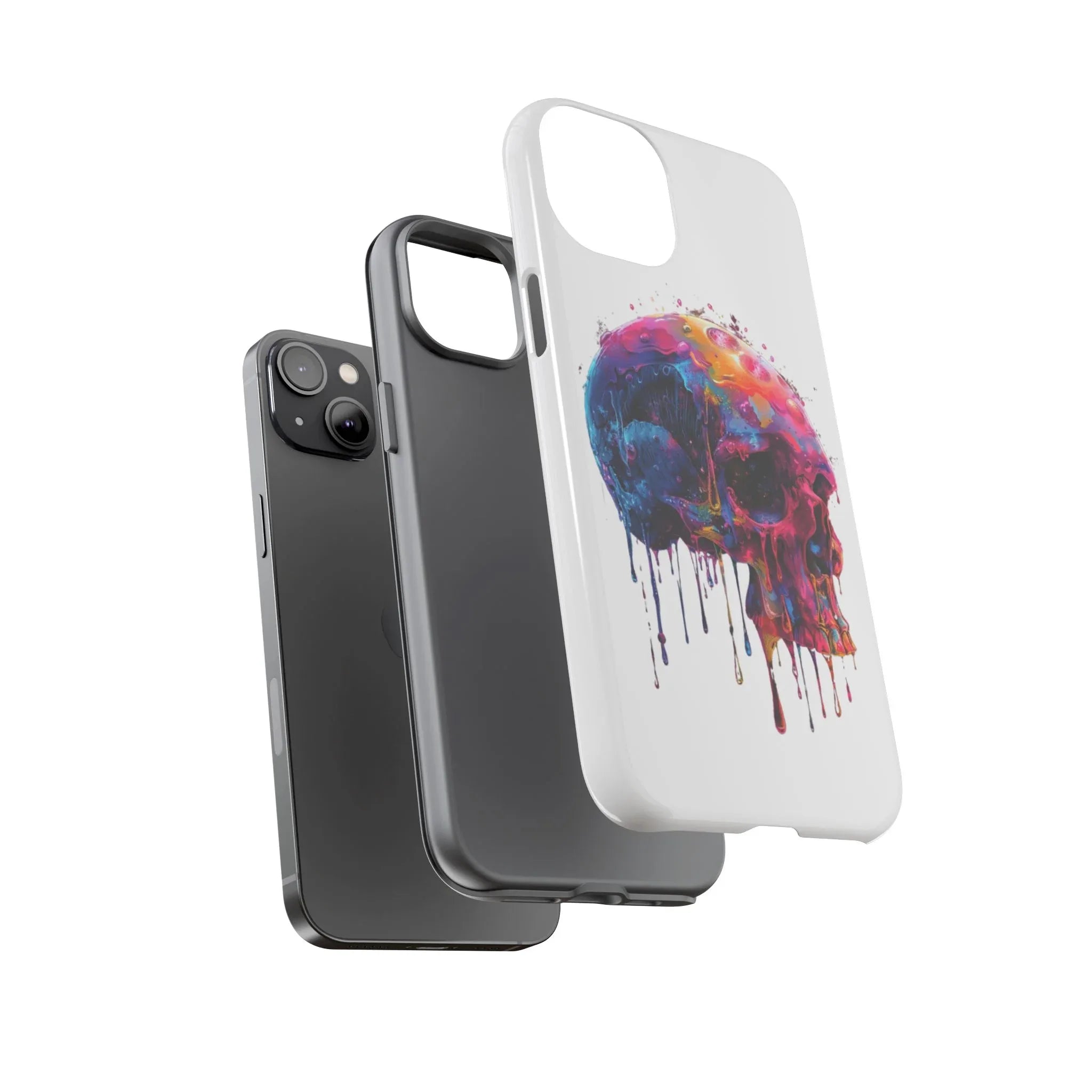 Colorful Drip Skull Phone Case | Hard Plastic Protective Case - 250 USA Celebration