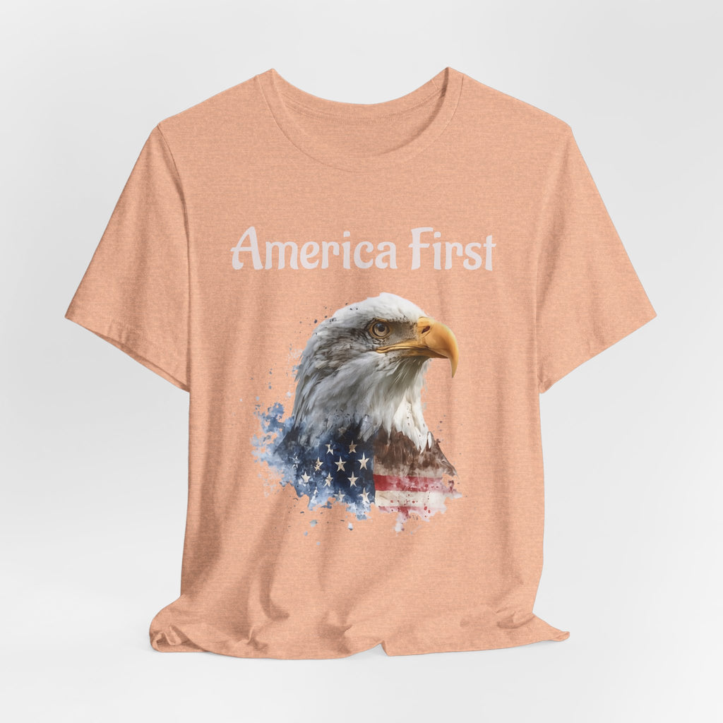 America First Eagle T-Shirt – Patriotic Bald Eagle Tee