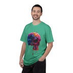 Colorful Drip Skull T-shirt | Watercolor Skull Shirt, Artistic Gothic Tee - 250 USA Celebration