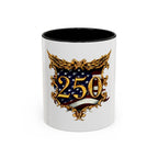 250th Anniversary American Flag Accent Coffee Mug — Patriotic 250th Year Anniversary Celebration Gift