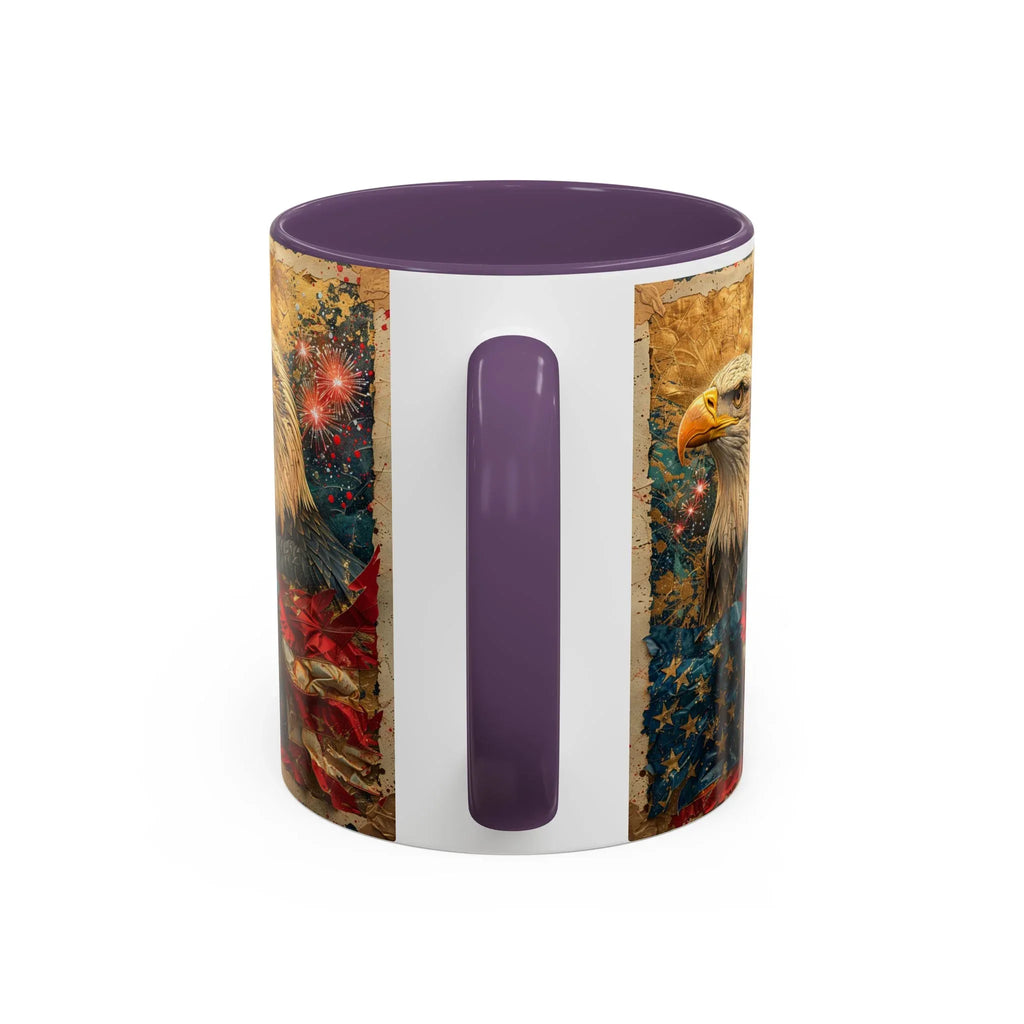 Bald Eagle with Tattered American Flag Coffee Mug | Fireworks Patriotic 11oz 15oz - 250 USA Celebration