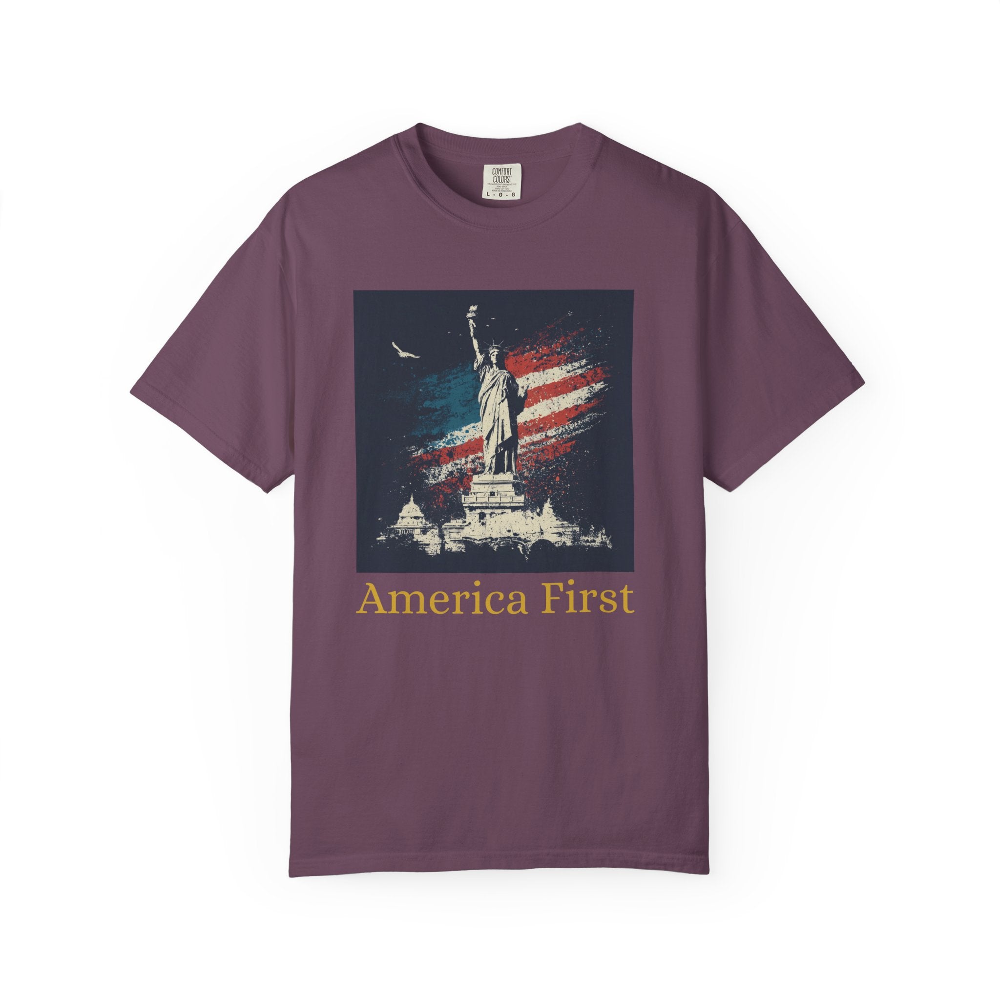 America 250 Statue of Liberty - America First | Official 250th Anniversary EditionAmerica First Bald Eagle T-shirt | Patriotic Flag Eagle Tee